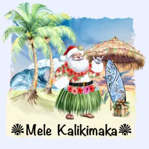 Mele Kalikimaka (Merry Christmas) Ash Hoodie (Front and Back)