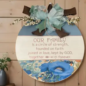 Our Family Together Forever Handmade Decorative Wood Rounds