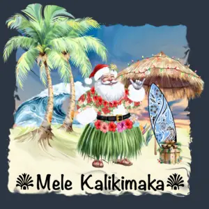 Mele Kalikimaka (Merry Christmas) Heather Navy T-Shirt