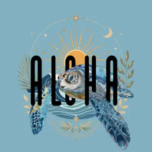 Aloha Honu Sea Turtle Shirt Baby Blue