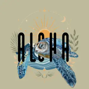 Aloha Honu Sea Turtle Shirt Heather Tan
