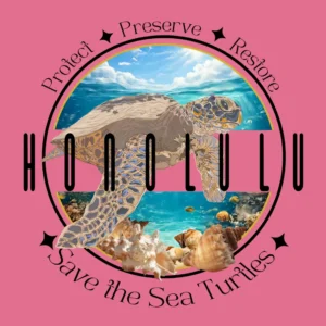 Honolulu Save the Sea Turtles Heather Charity Pink T-Shirt