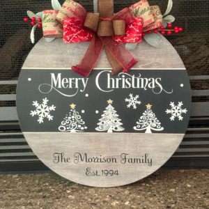 Personalized Christmas Wood Round