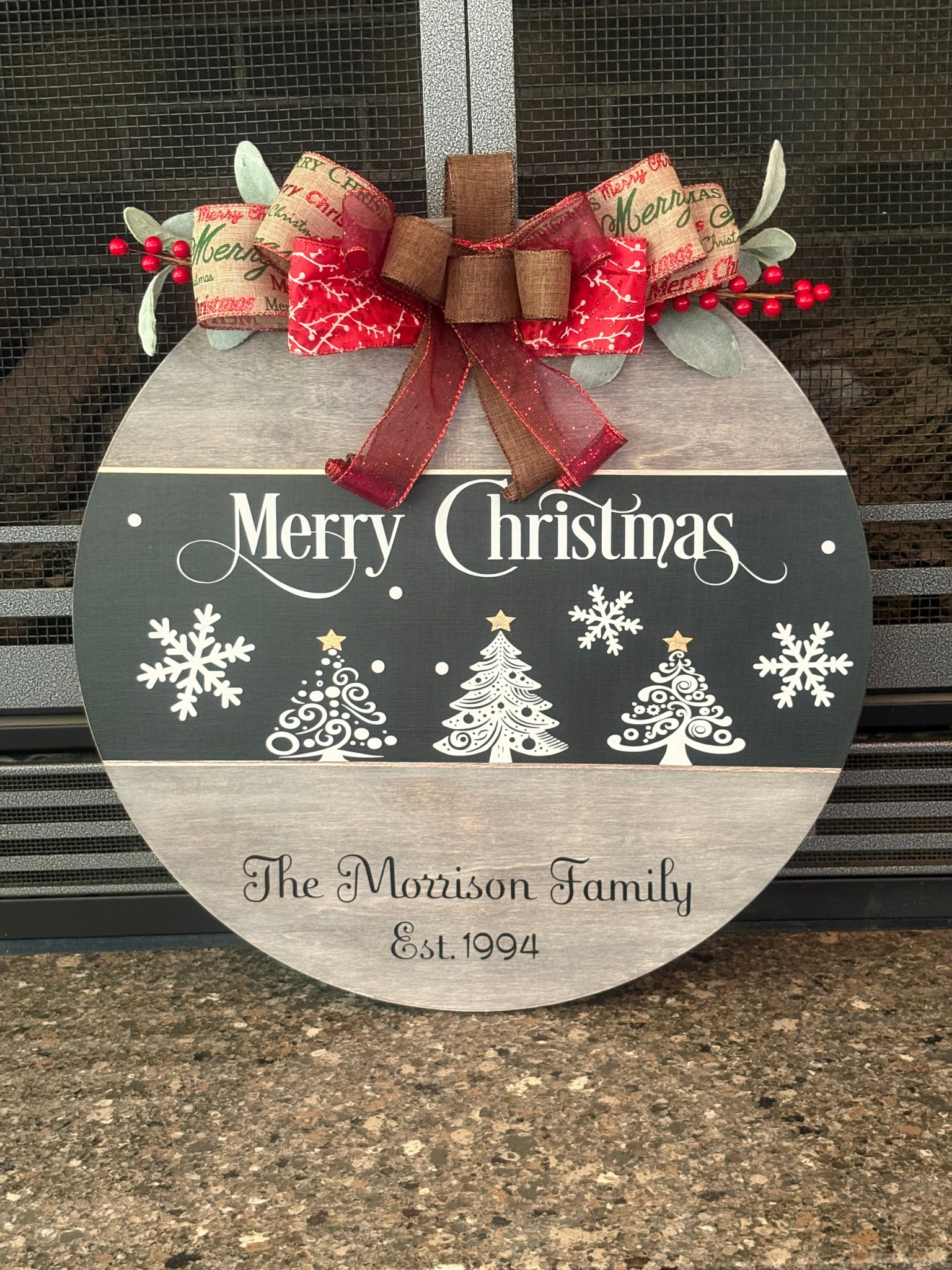 Personalized Christmas Wood Round